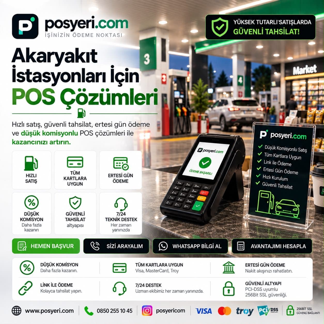 Akaryakıt istasyonları için Posyeri.com POS çözümleri tanıtım görseli
