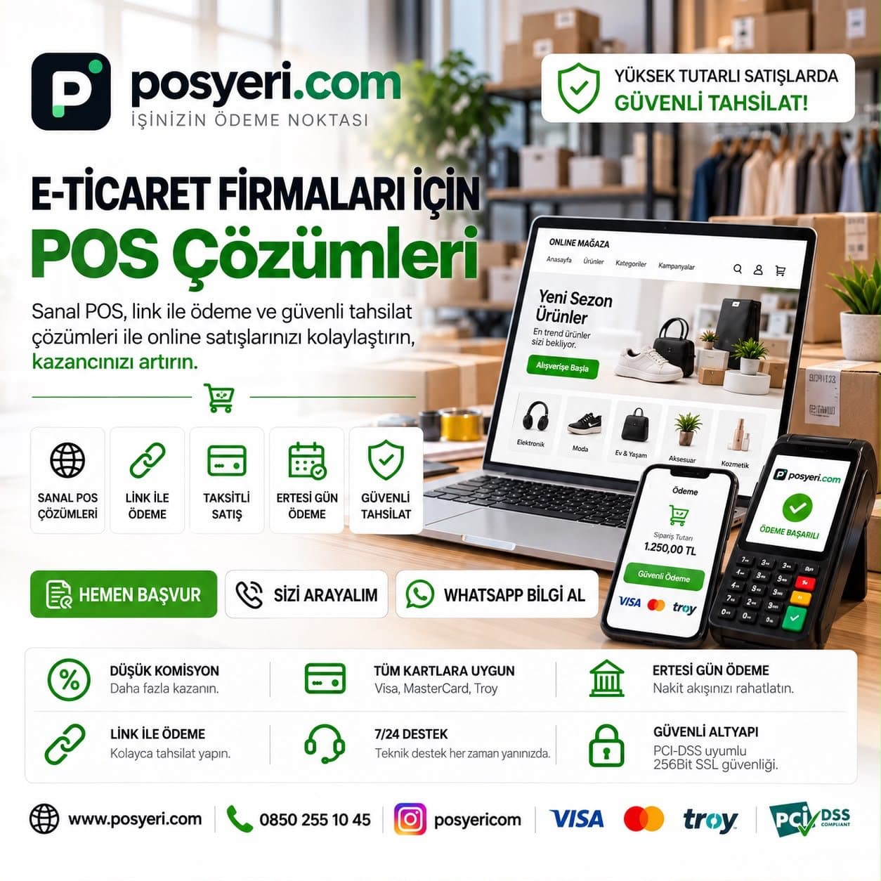 E-ticaret firmaları için Posyeri.com POS çözümleri tanıtım görseli