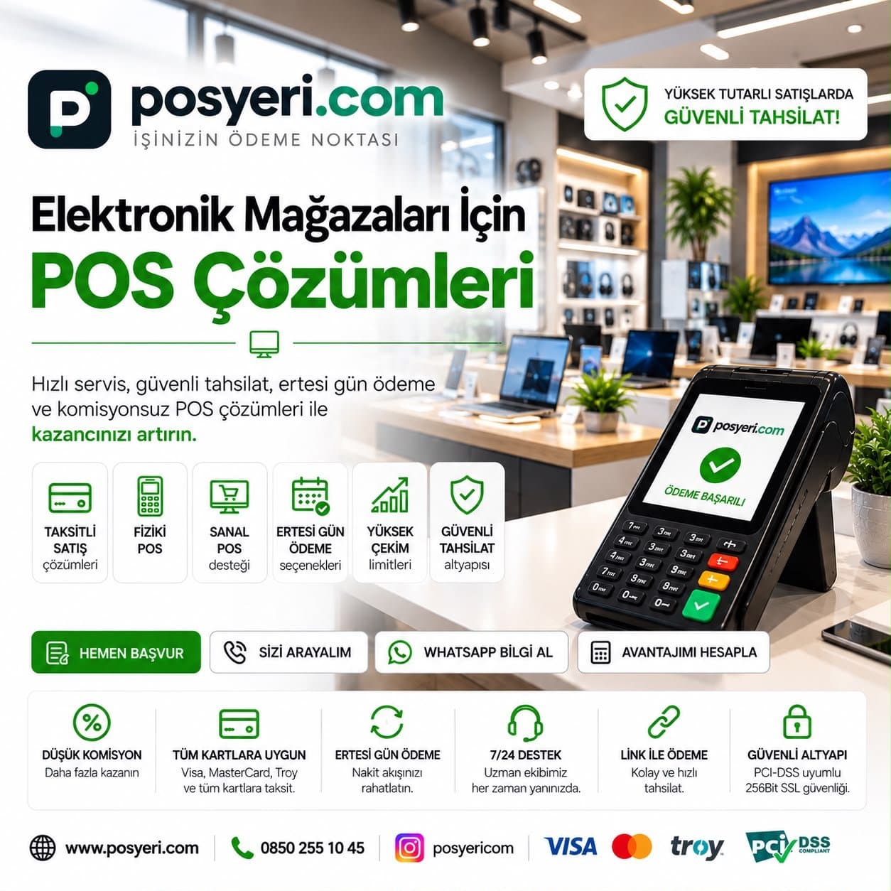 Elektronik mağazaları için Posyeri.com POS çözümleri tanıtım görseli