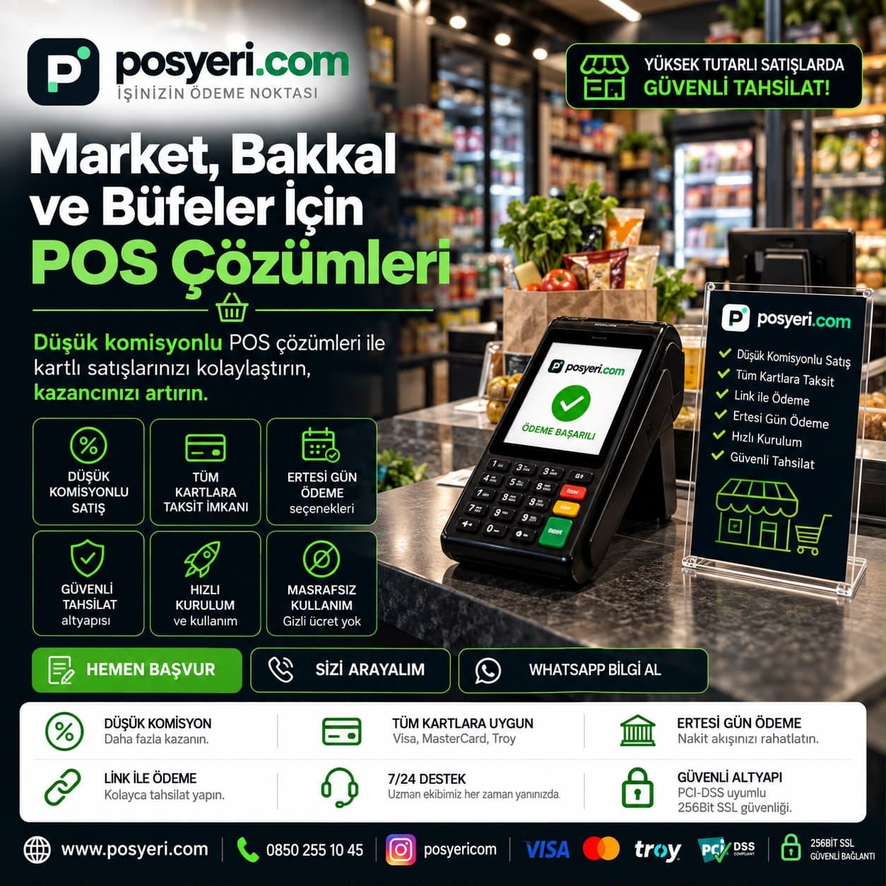 Market, bakkal ve büfeler için Posyeri.com POS çözümleri tanıtım görseli