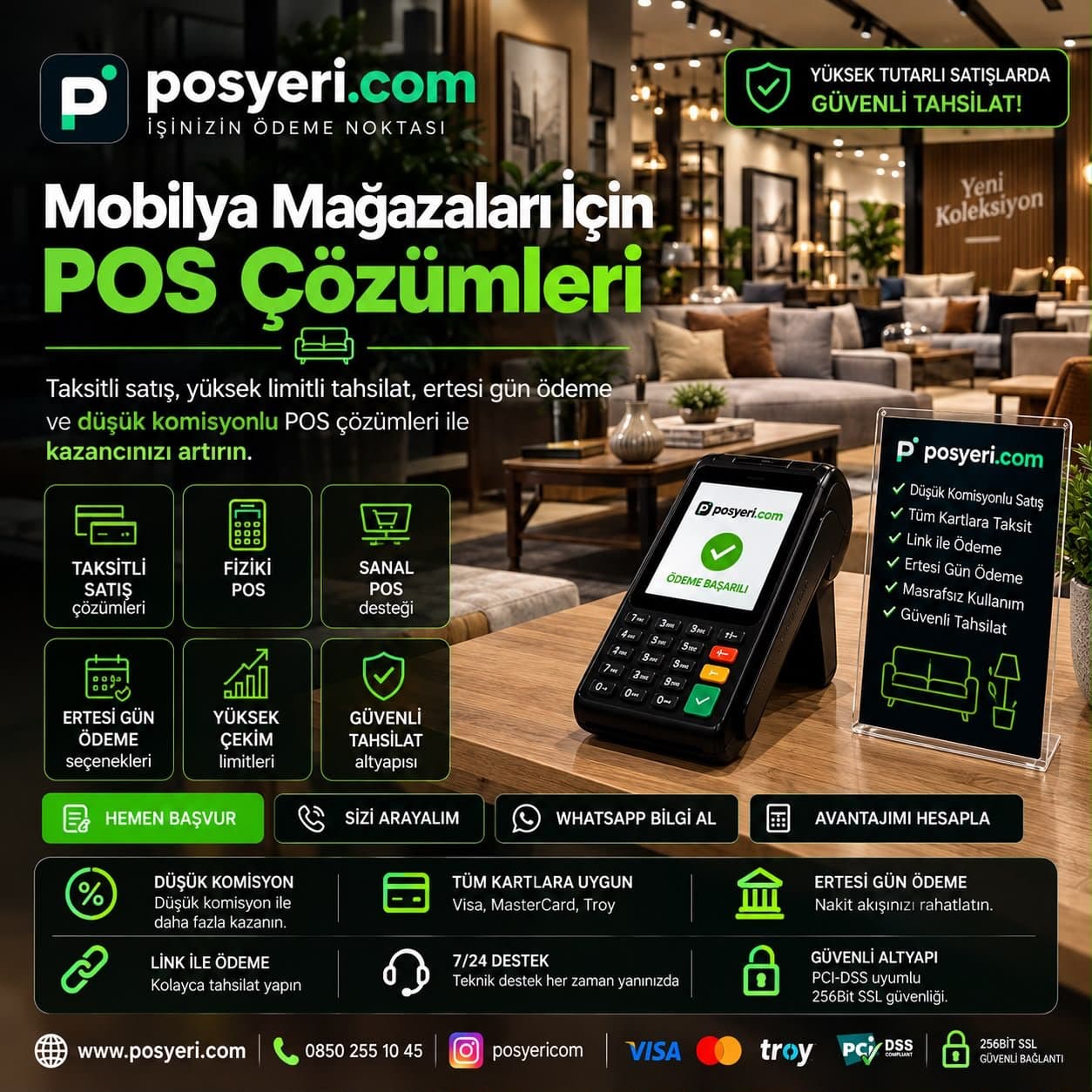 Mobilya mağazaları için Posyeri.com POS çözümleri tanıtım görseli